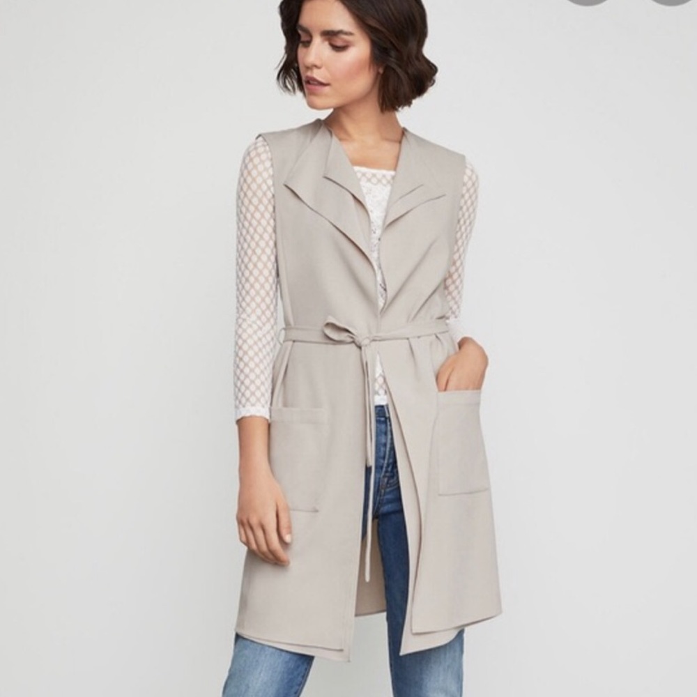 BCBG MaxAzria Long Open Vest